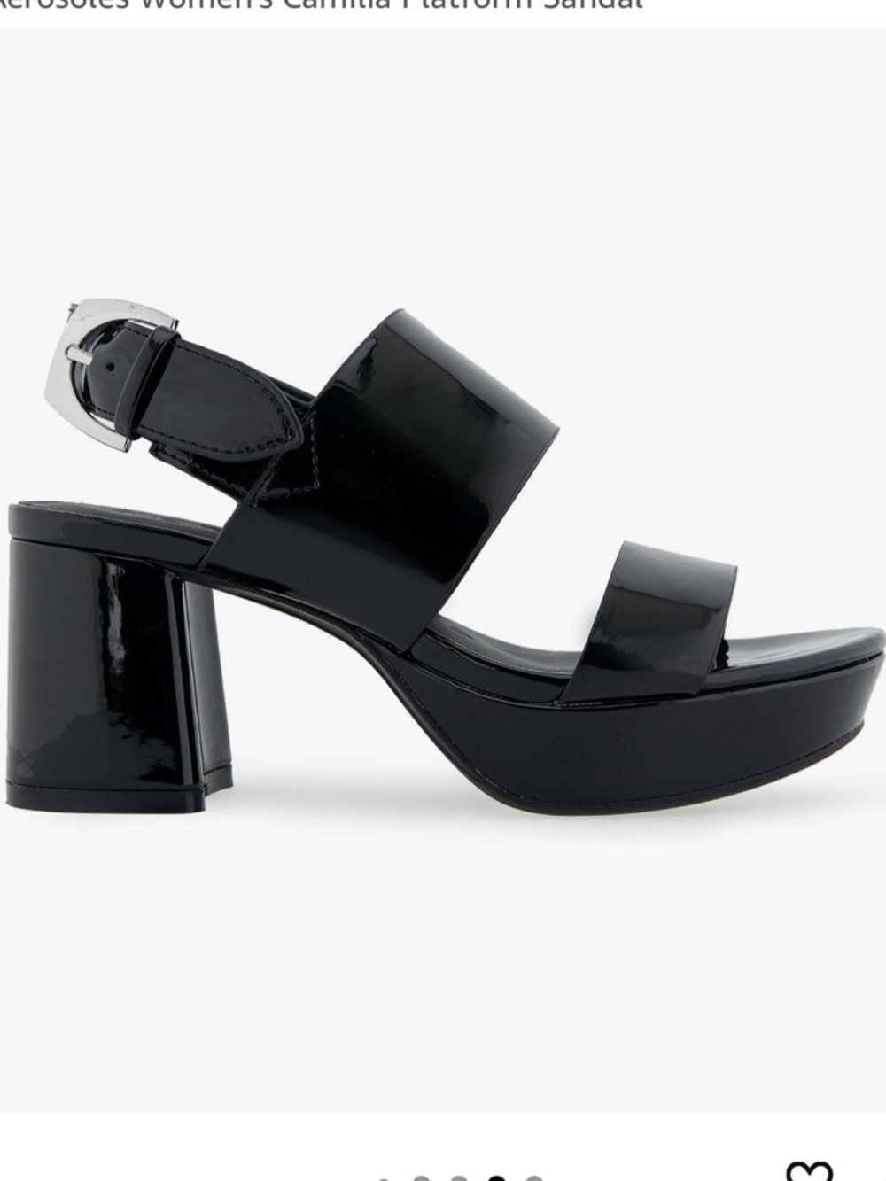 AEROSOLES Black Patent Platform Sandal